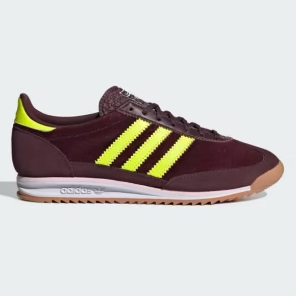 Adidas Maroon and Neon Yellow Trainers NIB - Picture 2 of 7